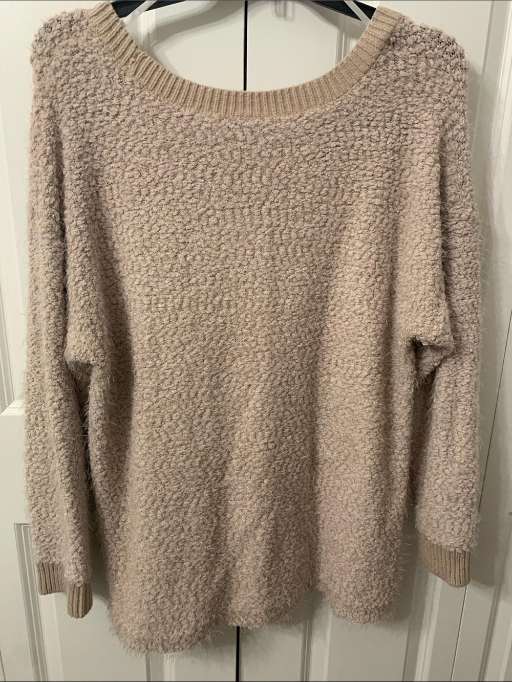 torrid Blush Taupe Cozy Textured Crewneck Sweater - Picture 6 of 6
